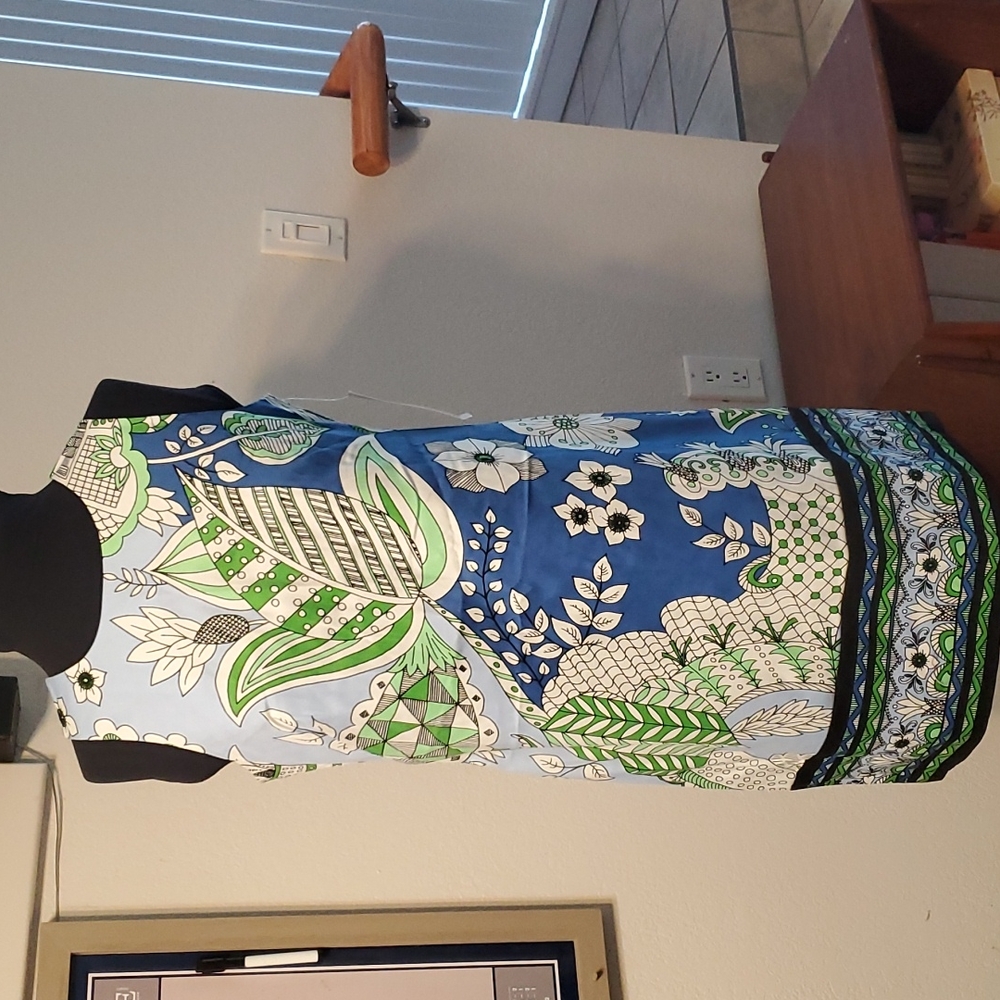 NWT Blue/Green/B&W Sheath; Sz 10